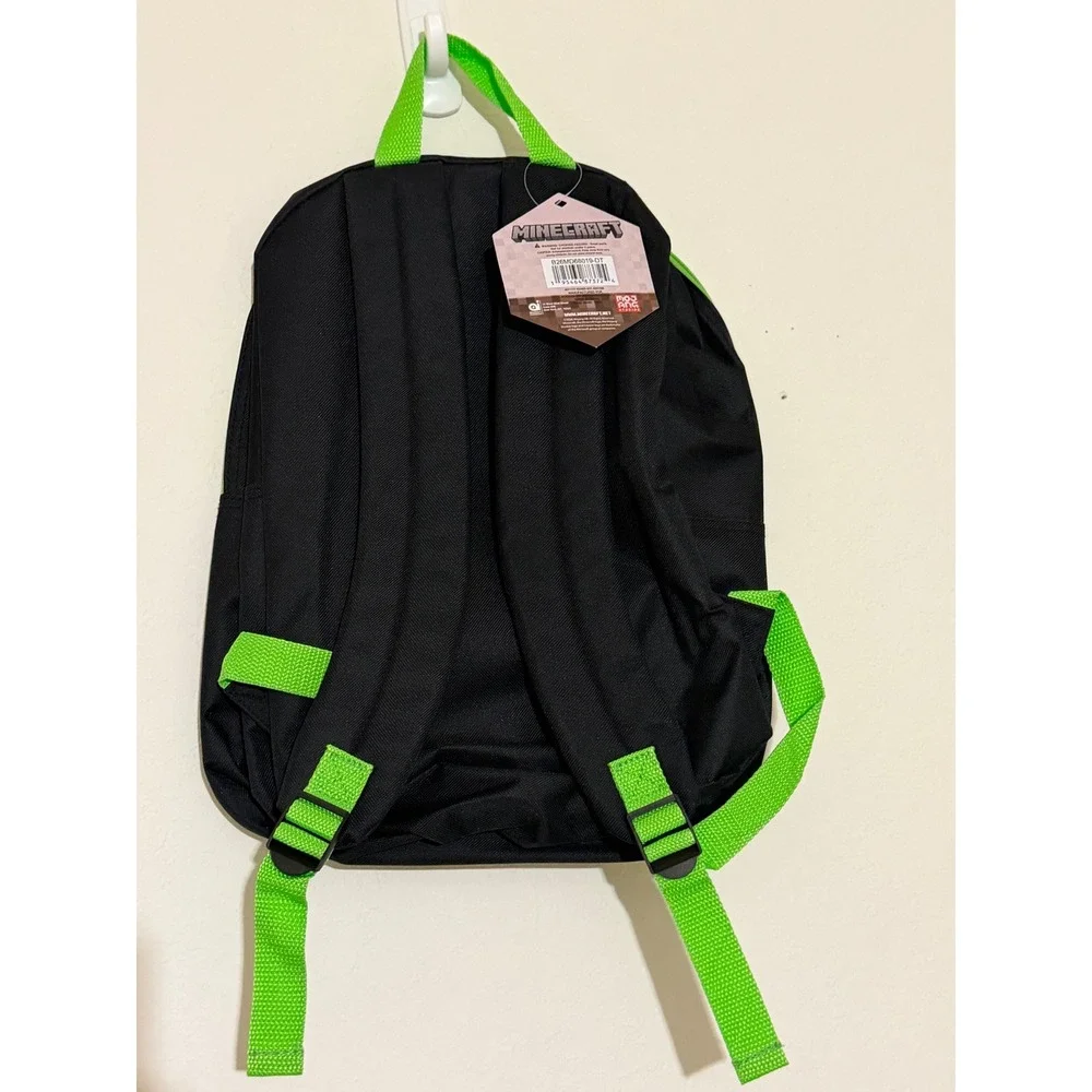 Minecraft Creeper Steve Alex TNT Green Black School Backpack NWT